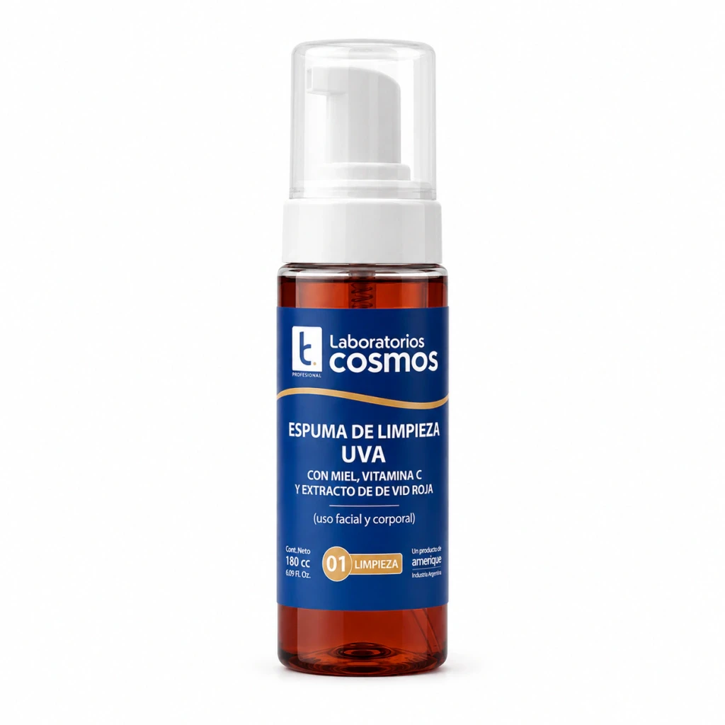 Espuma de Limpieza Facial Uva Con Miel, Vitamina C y Extracto de Vid Roja
