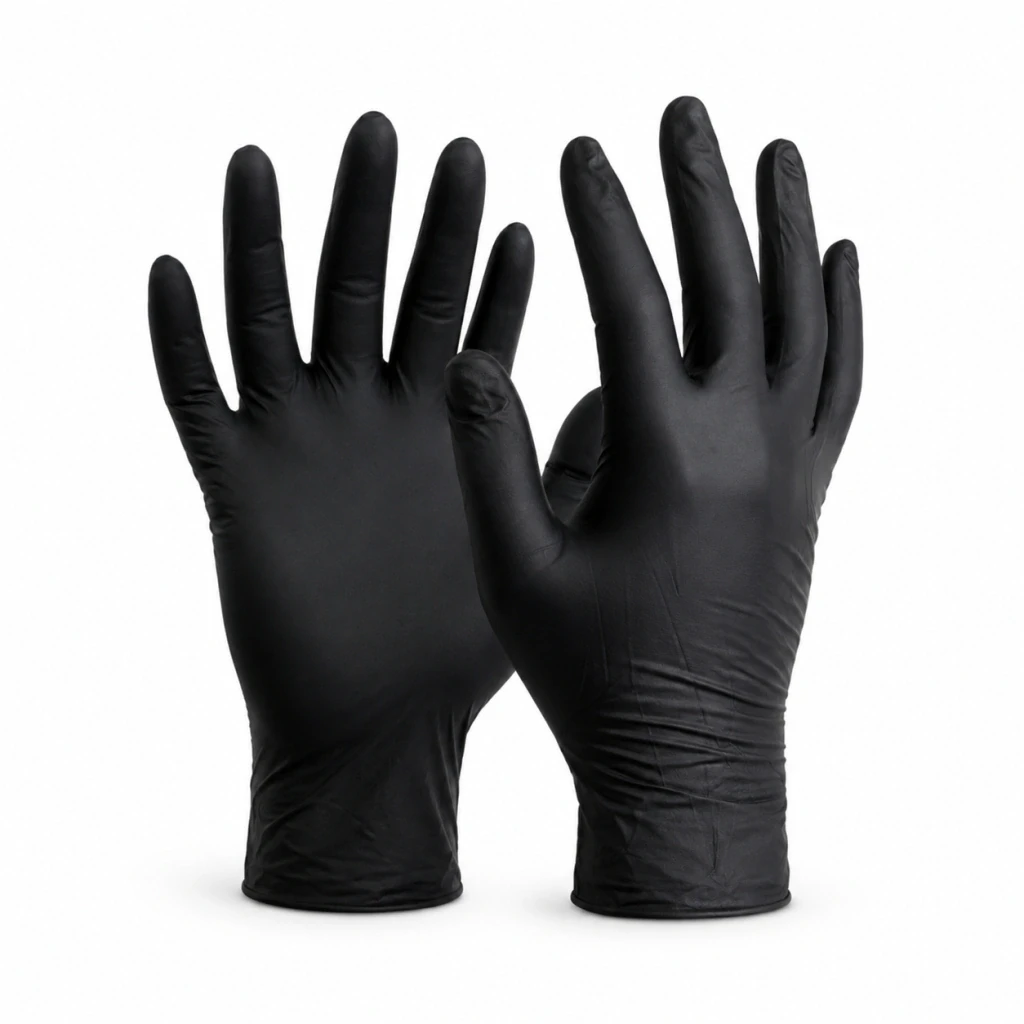 Guantes de Nitrilo Negros sin Polvo Caja x 100