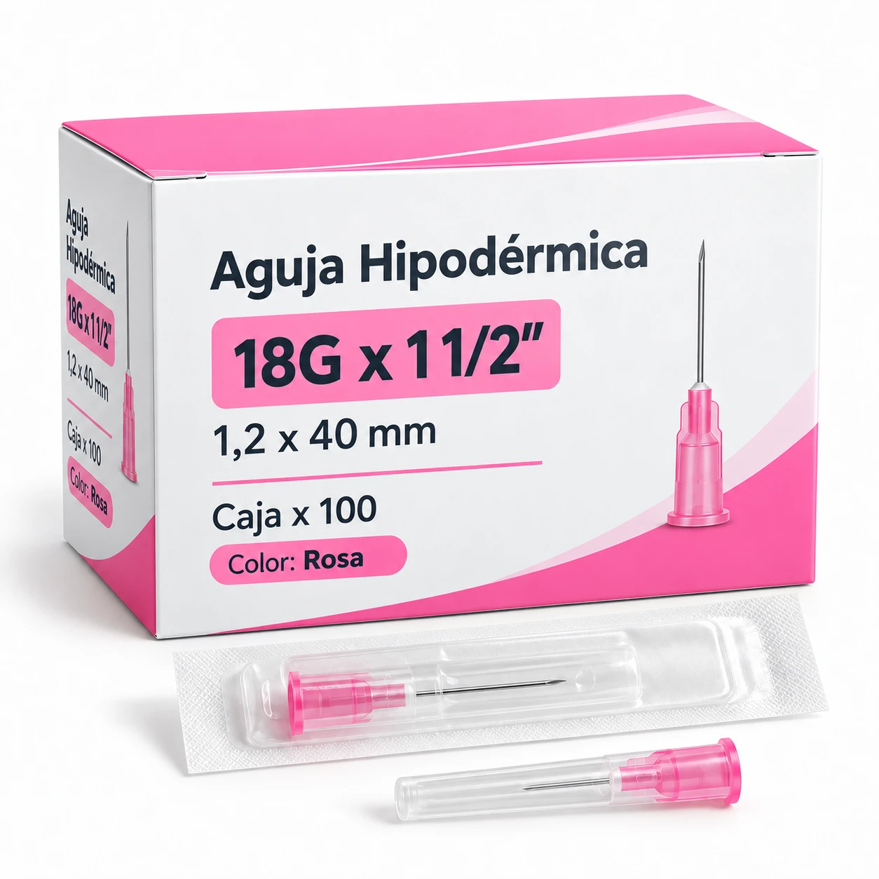 Aguja 40/12 Pack x 100 Unidades 18G x 1 1/2"