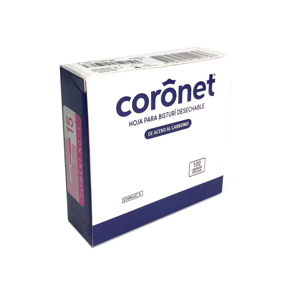 Hojas de Bisturí Descartables Coronet — Caja x100