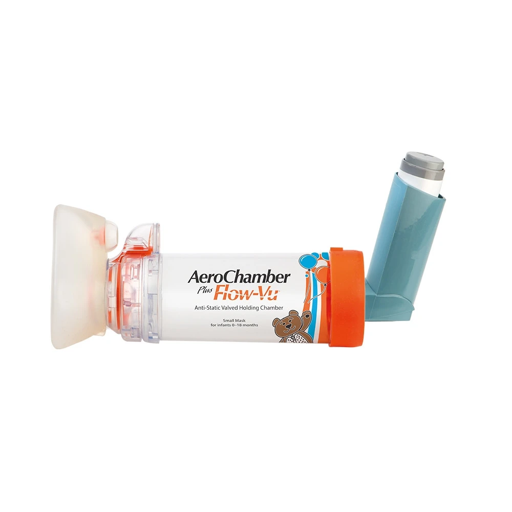Aerocámara AeroChamber Plus Flow-Vu Neonatal con Mascarilla Chica (0 a 18 meses)