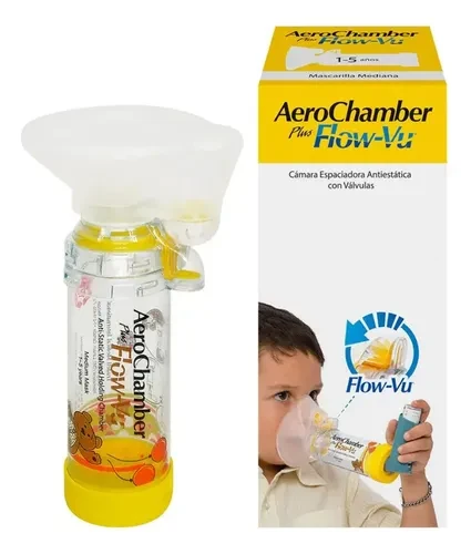 Aerocámara AeroChamber Plus Flow-Vu Pediátrica con Mascarilla Mediana (1 a 5 años)