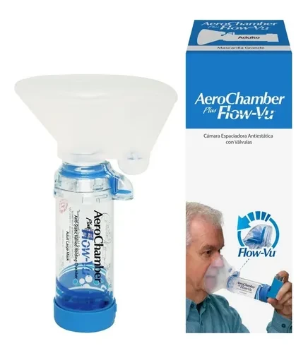 Aerocámara AeroChamber Plus Flow-Vu Adulto con Mascarilla Grande