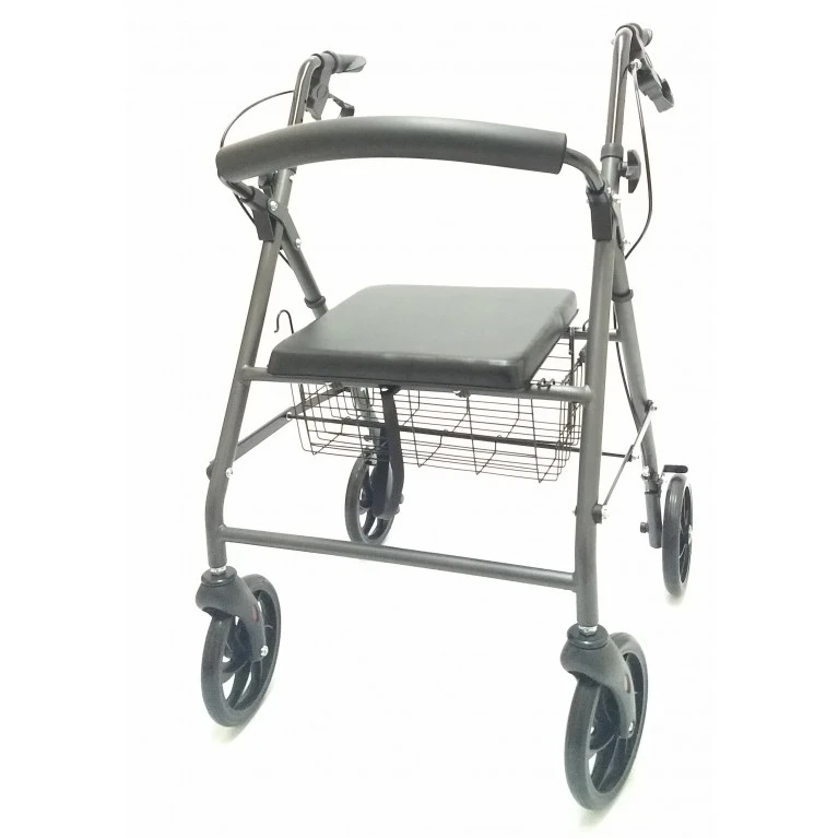 Andador Rollator Silfab A3022G de 4 Ruedas con Asiento y Canasto