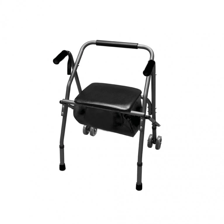 Andador Rollator Silfab A3018 Gris de 2 Ruedas con Asiento y Bolso