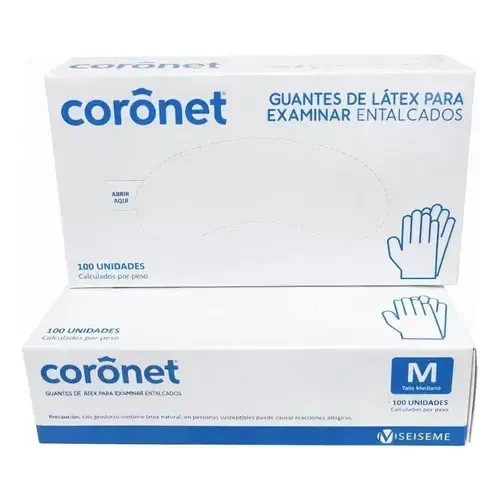 Guantes de Examinación de Látex Coronet x100