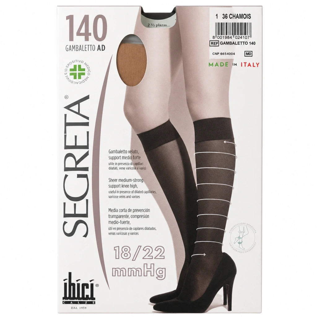 Media Terapéutica 3/4 Gambaletto 140 Ibici Segreta 18/22 mmHg