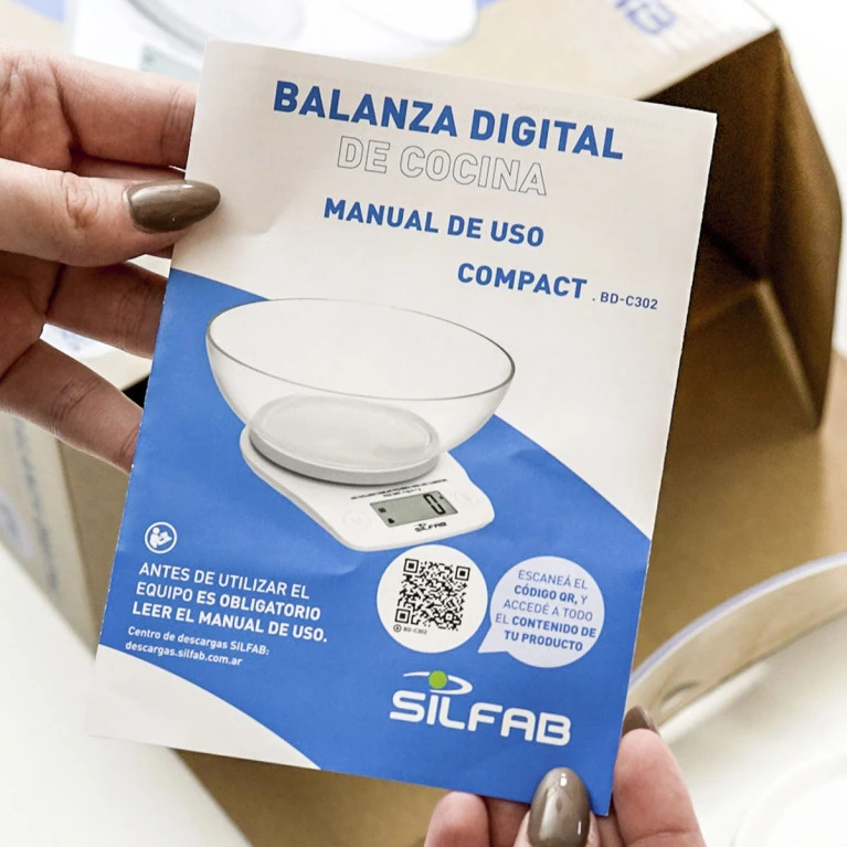 Balanza Digital de Cocina Silfab Super Compact BD-C302 con Bowl 2 Litros