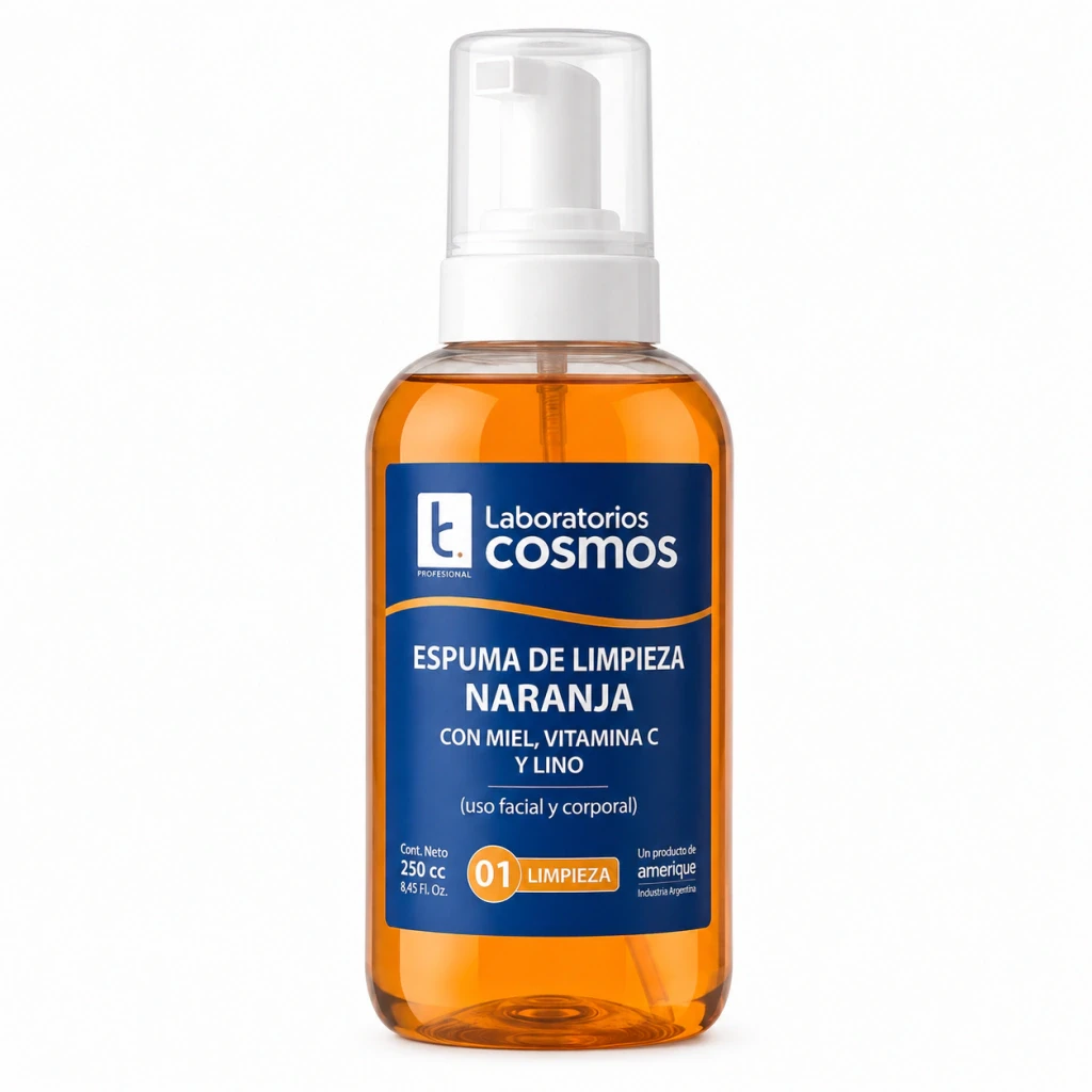 Espuma de Limpieza Facial Naranja Con Miel, Vitamina C Y Lino