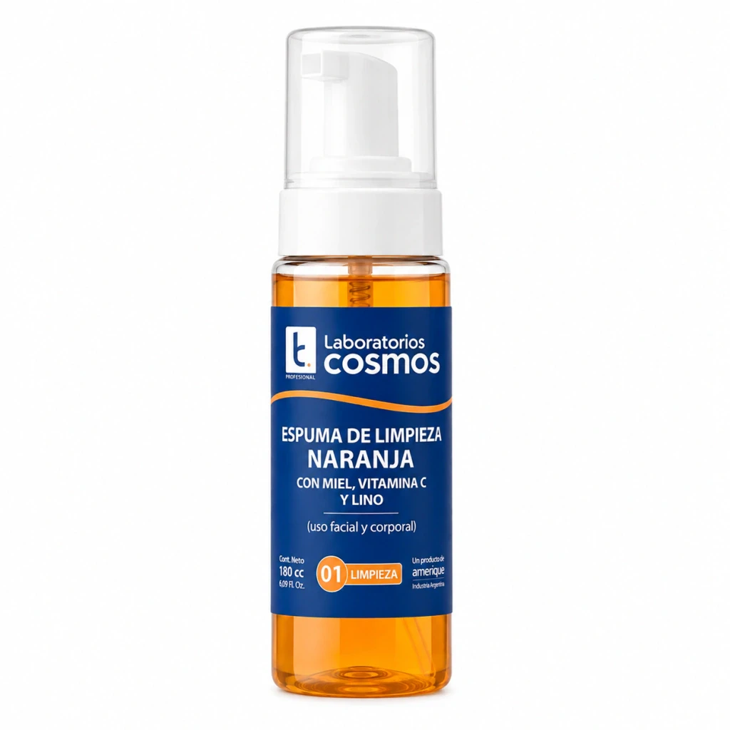 Espuma de Limpieza Facial Naranja Con Miel, Vitamina C Y Lino