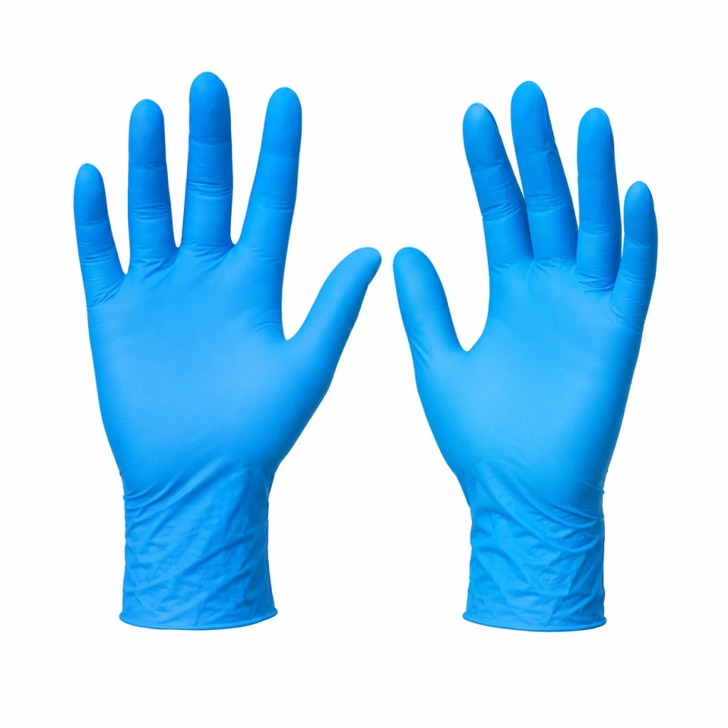 Guantes de Nitrilo Celestes/Azules sin Polvo Caja x 100