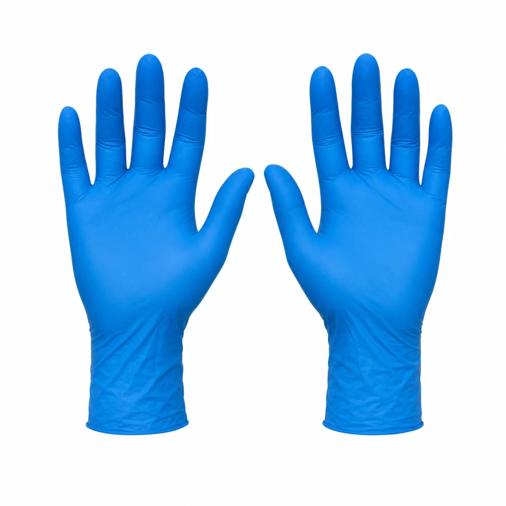 Guantes de Nitrilo Celestes/Azules sin Polvo Caja x 100