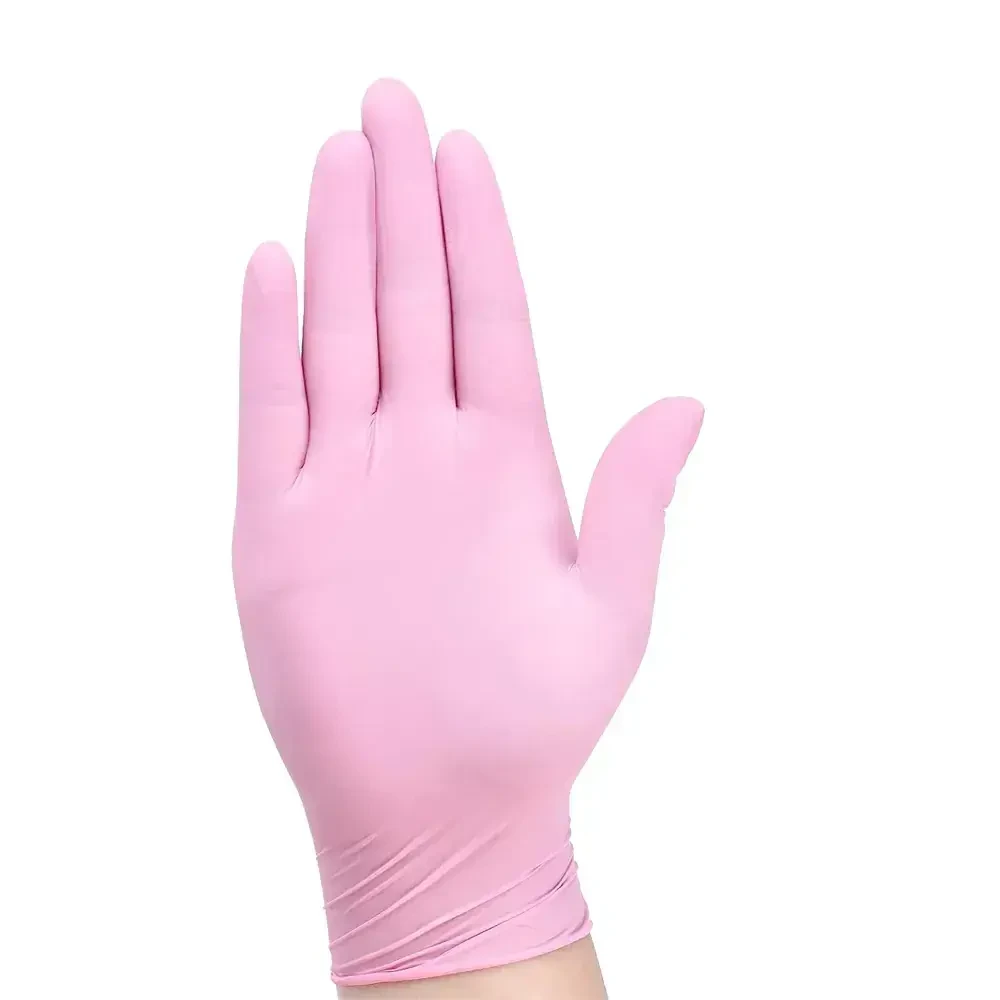 Guantes de nitrilo REFORZADOS - Powercrest | (CAJA DE 100) - Rosa