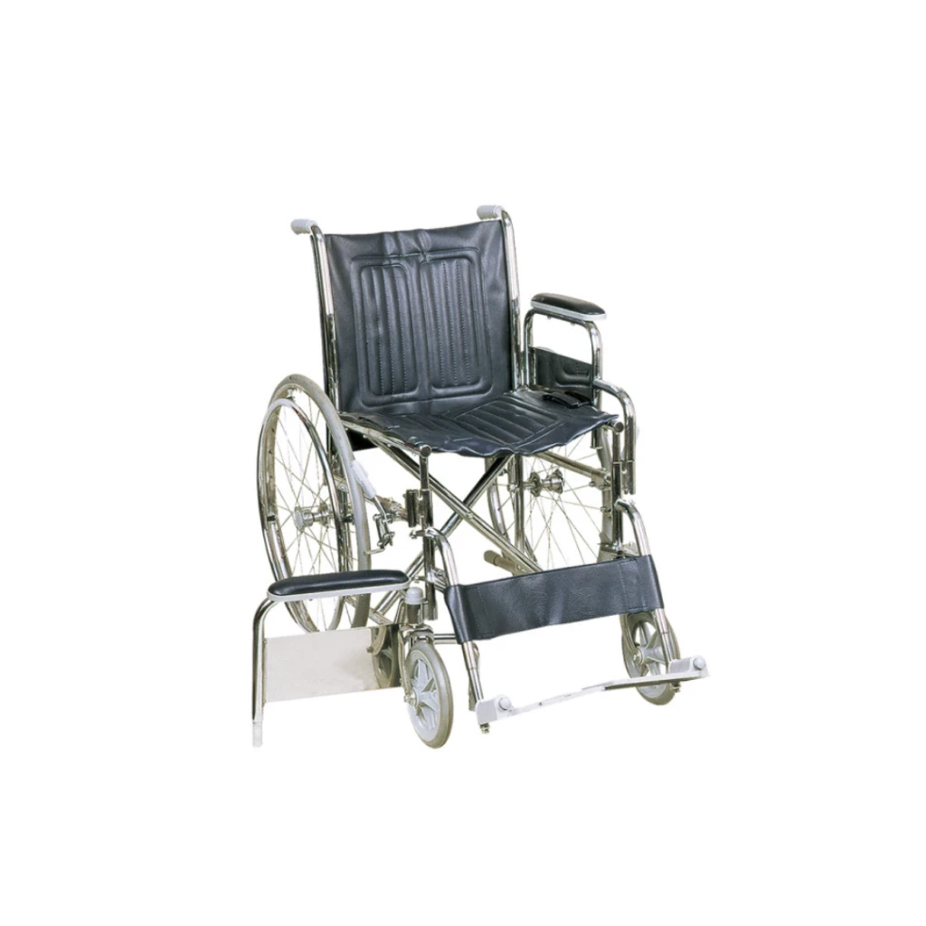 Silla de Ruedas Plegable Cromada 46 cm hasta 100 kg